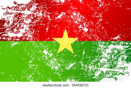 Burkina Faso Grunge Texture Flag. Grunge effect can be cleaned easily.