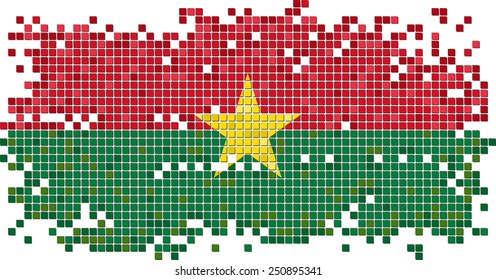 Burkina Faso grunge tile flag. Vector illustration Eps 8.