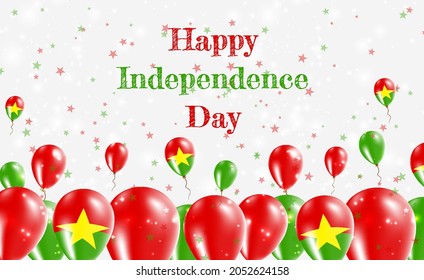 Burkina Faso Independence Day Patriotic Design. Balloons in National Colors of the Country. Happy Independence Day Vector Greeting Card.