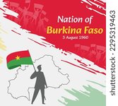Burkina Faso Independence Day Post Design. August 5th, the day when Burkinabé made this nation free. Suitable for national days. Perfect concepts for social media posts, greeting cards, covers, banner