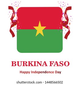 Burkina faso independence day vector template. Design for banner; greeting cards or print