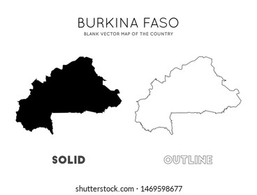 Burkina Faso map. Blank vector map of the country. Borders of Burkina Faso for your infographic. Vector illustration.