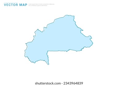 Burkina Faso map blue silhouette isolated on white background, illustration template vector.