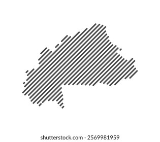 Burkina Faso - Map of the country formed by lines. Vector Illustration.