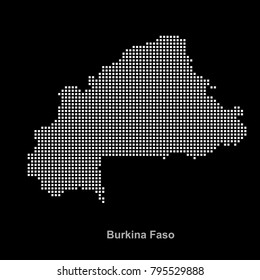 Burkina Faso map dots. vector illustration.