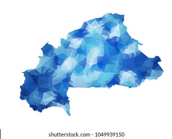 burkina Faso map in geometric polygonal style. burkina Faso map of isolated. Vector Illustration Eps10.