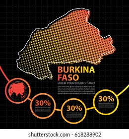 Burkina Faso map infographic design template