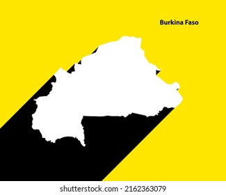 Burkina Faso Map on retro poster with long shadow. Vintage sign easy to edit, manipulate, resize or colorize.