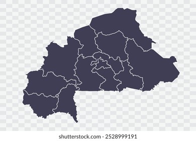 Burkina Faso Map Slate Color on White Background quality files Png