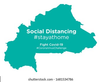 Burkina Faso map with Social Distancing #stayathome tag