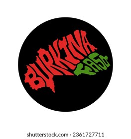 Burkina Faso map typography art.