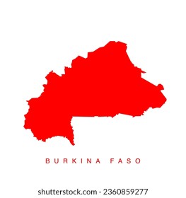 Burkina Faso red map vector icon.