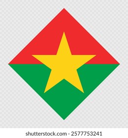 Burkina Faso rhombus flag. Vector illustration.