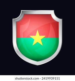 Burkina Faso Silver Shield Flag Icon