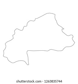 Burkina Faso - solid black outline border map of country area. Simple flat vector illustration.