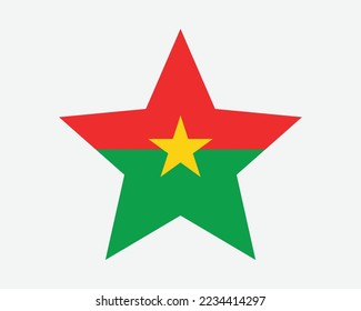 Burkina Faso Star Flag. Burkinabè Star Shape Flag. Country National Banner Icon Symbol Vector 2D Flat Artwork Graphic Illustration svg