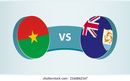 Burkina Faso versus Anguilla, team sports competition concept. Round flag of countries.