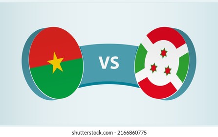 Burkina Faso versus Burundi, team sports competition concept. Round flag of countries.