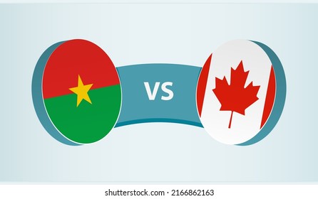 Burkina Faso versus Canada, team sports competition concept. Round flag of countries.