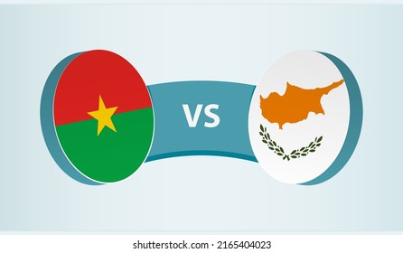 Burkina Faso versus Cyprus, team sports competition concept. Round flag of countries.