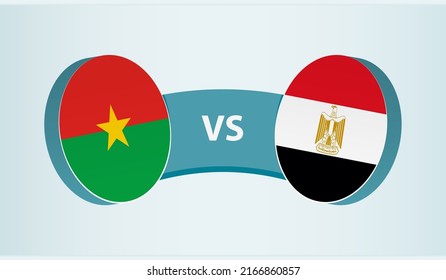Burkina Faso versus Egypt, team sports competition concept. Round flag of countries.