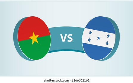 Burkina Faso versus Honduras, team sports competition concept. Round flag of countries.