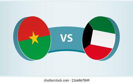Burkina Faso versus Kuwait, team sports competition concept. Round flag of countries.