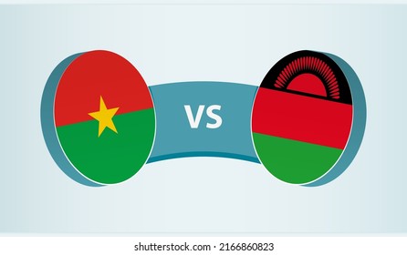 Burkina Faso versus Malawi, team sports competition concept. Round flag of countries.