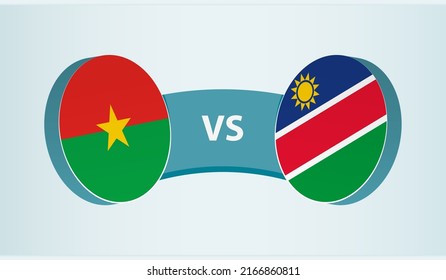 Burkina Faso versus Namibia, team sports competition concept. Round flag of countries.