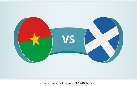 Burkina Faso Versus Scotland, Team Sports Competition Concept. Round Flag Of Countries.