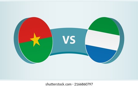 Burkina Faso versus Sierra Leone, team sports competition concept. Round flag of countries.