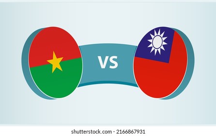 Burkina Faso versus Taiwan, team sports competition concept. Round flag of countries.