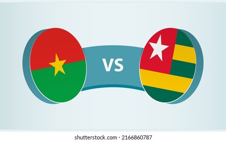 Burkina Faso versus Togo, team sports competition concept. Round flag of countries.