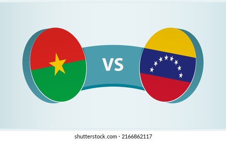 Burkina Faso versus Venezuela, team sports competition concept. Round flag of countries.