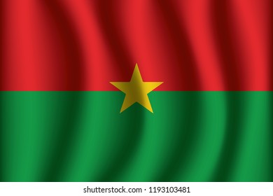 Burkina flag background with cloth texture. Burkina Flag vector illustration eps10.