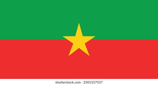 Bandera de Burkina.simple flat flag.art illustrator.big flag.Anuncio.Vector.poster. día de la independencia