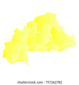 burkinaFaso map - yellow geometric rumpled triangular style gradient graphic background . Vector illustration eps 10.