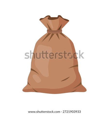 Burlap bag illustration showing simple agricultural sack for storage and farming use on white background