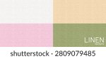 Burlap linen seamless realistic texture pack. Linen fabric cloth woven pattern. Rough woven hessian textile. Canvas cotton backdrop bg. Vector illustration