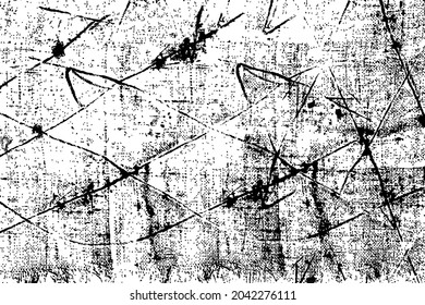 Burlap-Textur schwarz-weiß. Grunge Stoff. Ein Aufdruck eines grauen, abgenutzten Stoffes. Vektorhintergrund.