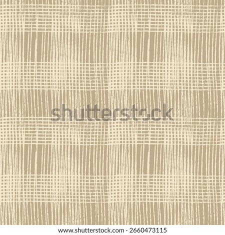 Burlap texture seamless pattern. Imitation of natural jute fabric with rough cross weave. Rustic burlap background in earthy beige tones. For eco packaging, crafts, home decor and organic branding. 