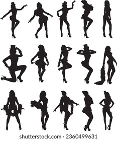 Burlesque Silhouette Vector Graphic Pack