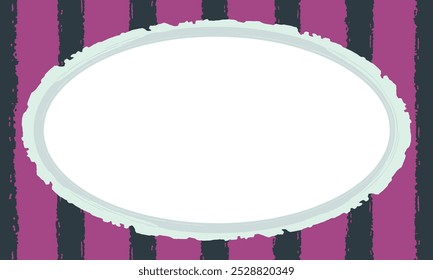 burlesque vaudeville grunge modern mid century cartoon mask frame ellipse panel with rough black purple stripes vector background design resource