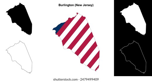 Burlington County (New Jersey) outline map set