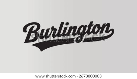 Burlington text graphic element Illustration template design 
