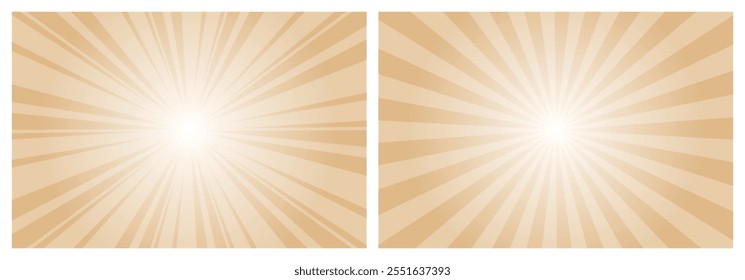 Burly Wood brown color comic sunburst background set. abstract sunburst brochure design template. sun rays cartoon illustration