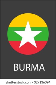 Burma circle flag - vector icon