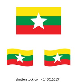 Burma flag. Simple vector. National flag of Burma 