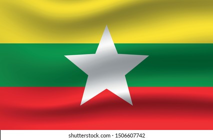 Burma flag. Simple vector. National flag of Burma 