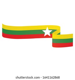 Burma flag. Simple vector. National flag of Burma 